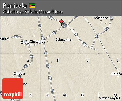 Shaded Relief Map of Penicela
