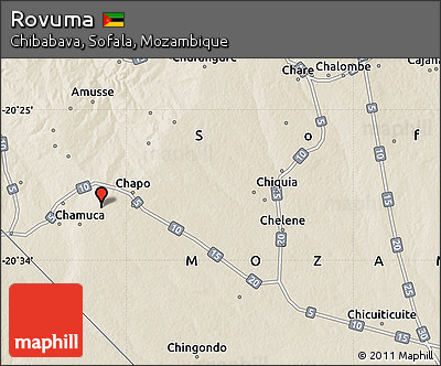Shaded Relief Map of Rovuma