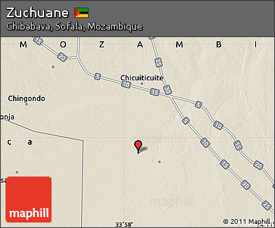 Shaded Relief Map of Zuchuane