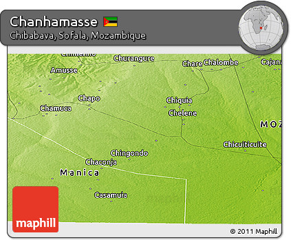 Physical Panoramic Map of Chanhamasse