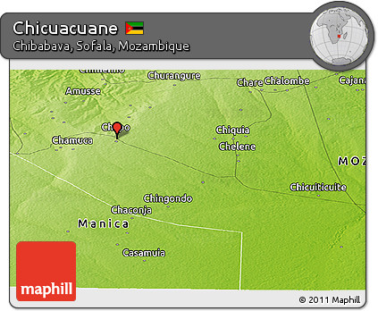 Physical Panoramic Map of Chicuacuane