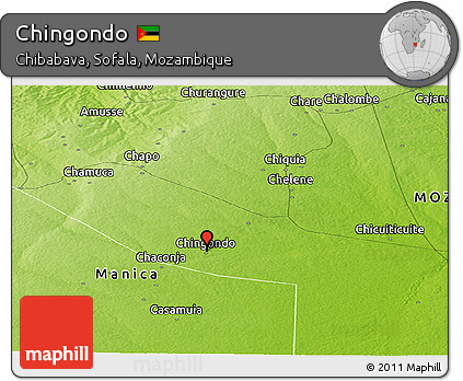 Physical Panoramic Map of Chingondo