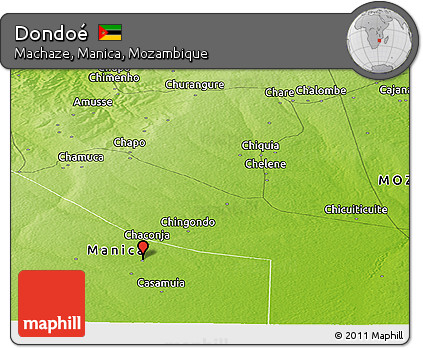 Physical Panoramic Map of Dondoé