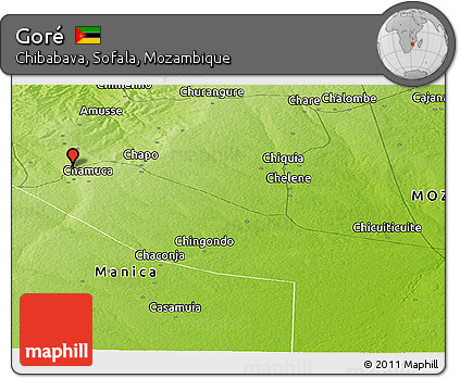 Physical Panoramic Map of Goré
