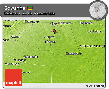 Physical Panoramic Map of Govunhe