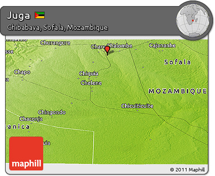 Physical Panoramic Map of Juga