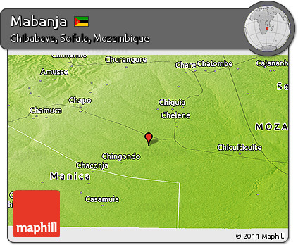 Physical Panoramic Map of Mabanja