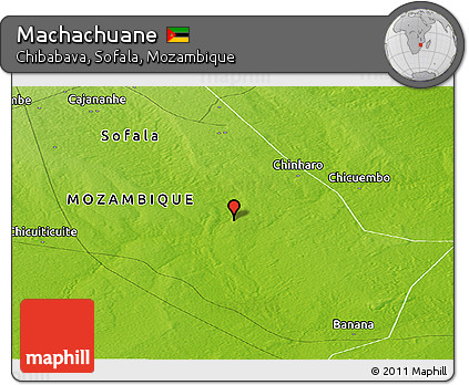 Physical Panoramic Map of Machachuane