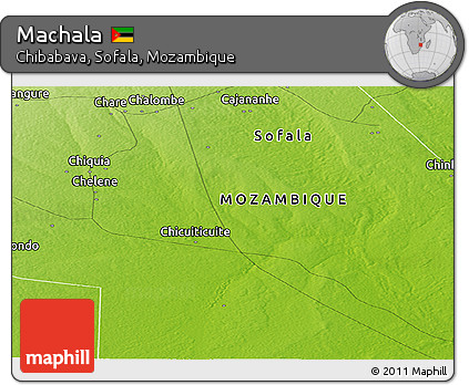 Physical Panoramic Map of Machala