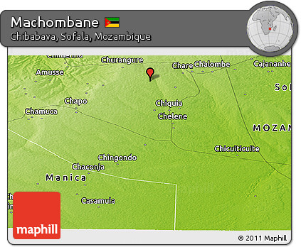 Physical Panoramic Map of Machombane