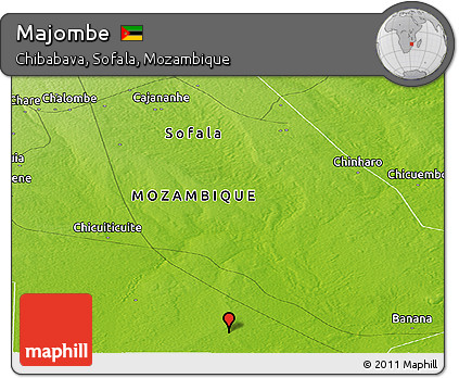 Physical Panoramic Map of Majombe