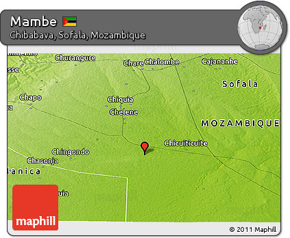 Physical Panoramic Map of Mambe