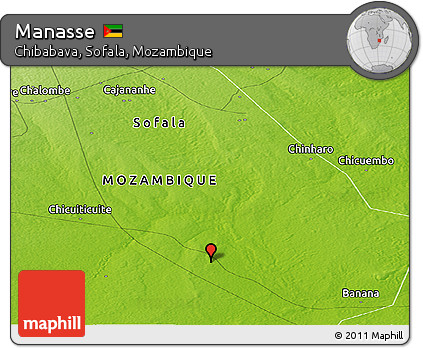 Physical Panoramic Map of Manasse