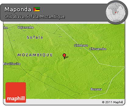 Physical Panoramic Map of Maponda