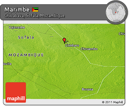 Physical Panoramic Map of Marimbe