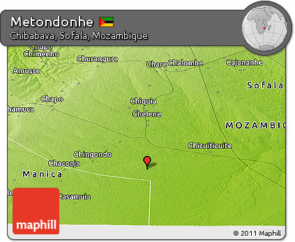 Physical Panoramic Map of Metondonhe