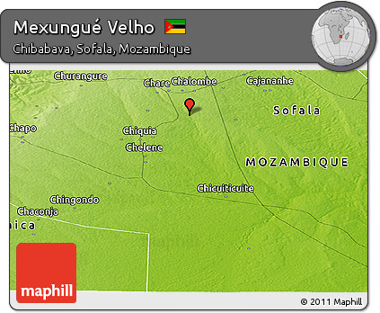 Physical Panoramic Map of Mexungué Velho