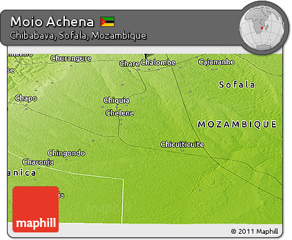 Physical Panoramic Map of Moio Achena