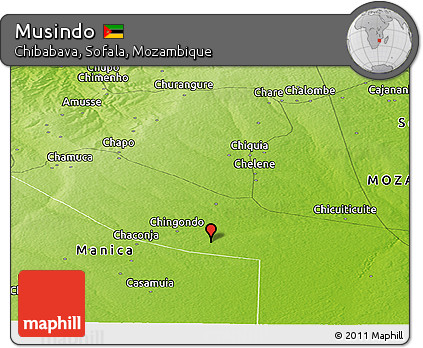 Physical Panoramic Map of Musindo
