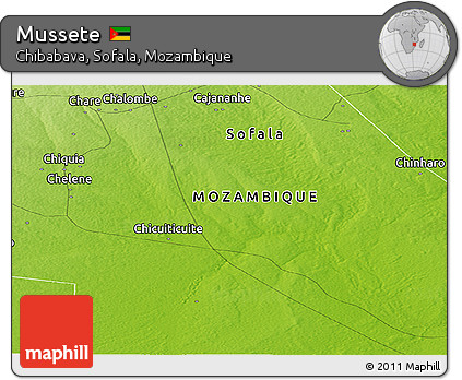 Physical Panoramic Map of Mussete