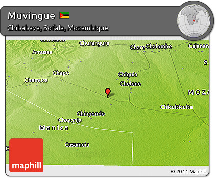 Physical Panoramic Map of Muvingue