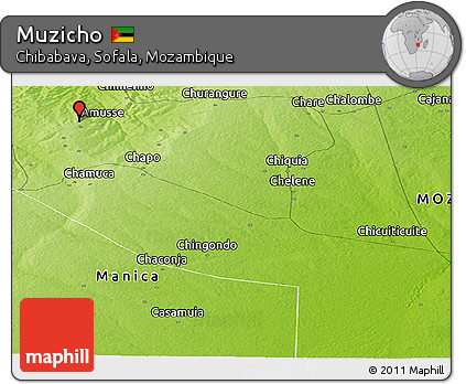 Physical Panoramic Map of Muzicho