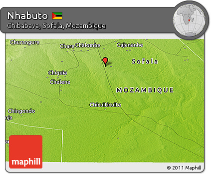 Physical Panoramic Map of Nhabuto