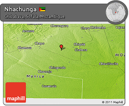 Physical Panoramic Map of Nhachunga