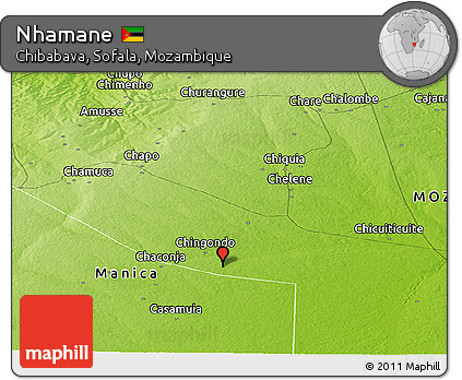 Physical Panoramic Map of Nhamane