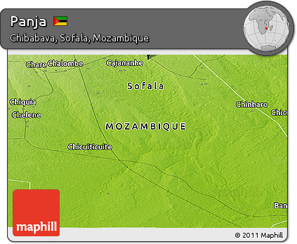 Physical Panoramic Map of Panja