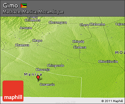 Physical Panoramic Map of Gimo
