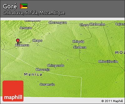 Physical Panoramic Map of Goré