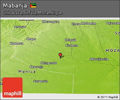 Physical Panoramic Map of Mabanja
