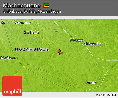 Physical Panoramic Map of Machachuane