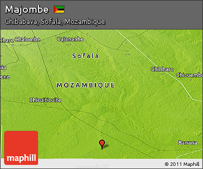 Physical Panoramic Map of Majombe