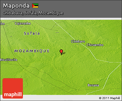 Physical Panoramic Map of Maponda