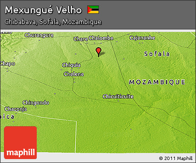 Physical Panoramic Map of Mexungué Velho