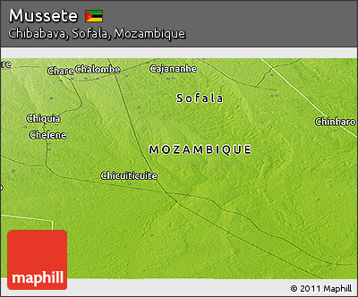 Physical Panoramic Map of Mussete