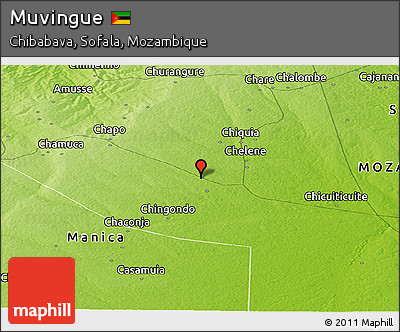 Physical Panoramic Map of Muvingue