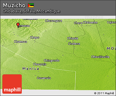 Physical Panoramic Map of Muzicho