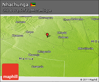 Physical Panoramic Map of Nhachunga