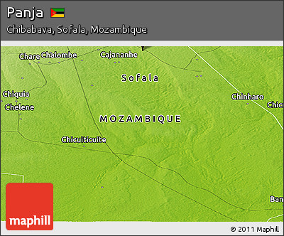 Physical Panoramic Map of Panja