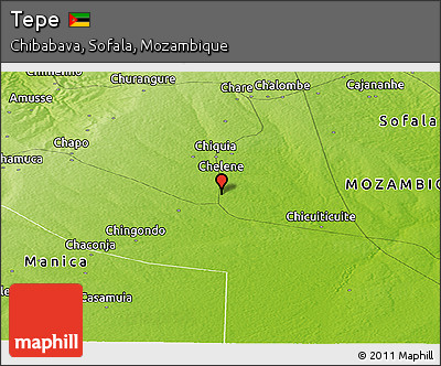 Physical Panoramic Map of Tepe