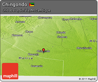Physical Panoramic Map of Chingondo