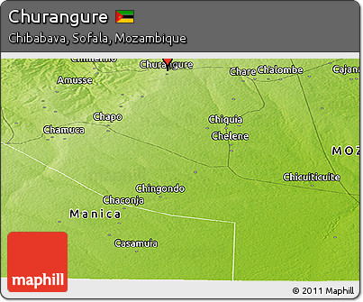 Physical Panoramic Map of Churangure