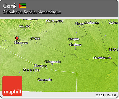 Physical Panoramic Map of Goré