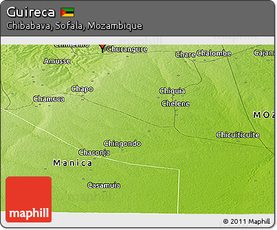Physical Panoramic Map of Guireca