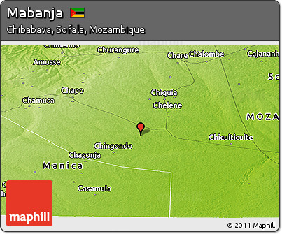 Physical Panoramic Map of Mabanja