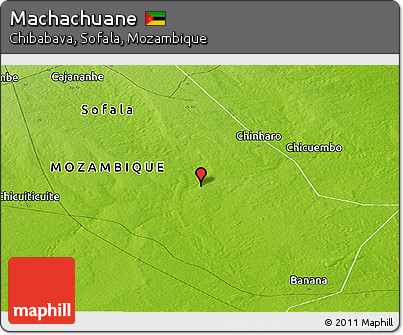 Physical Panoramic Map of Machachuane