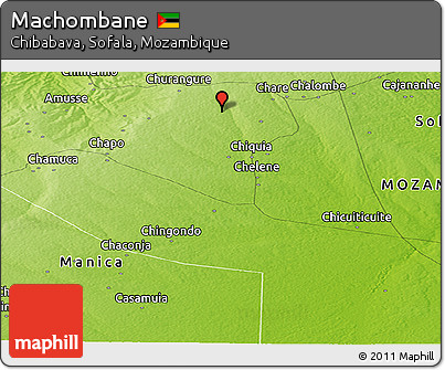 Physical Panoramic Map of Machombane